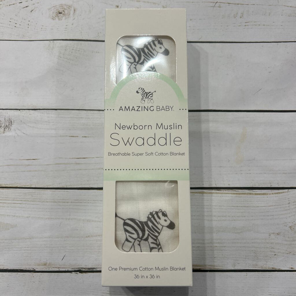 NEW Amazing Baby Zebra Print Muslin Swaddle Blanket