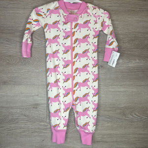 60/3-6M: Unicorn Print Zip-Up Pajamas