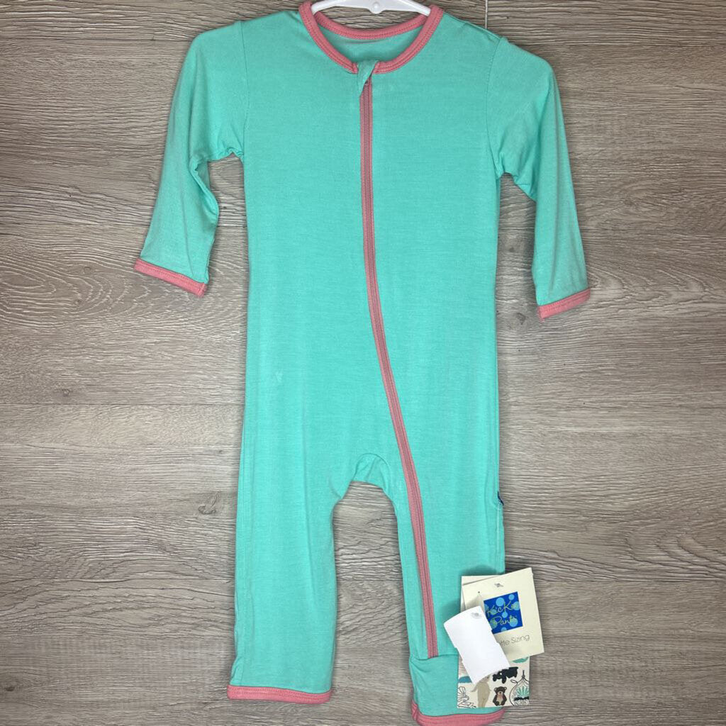 3-6M: NWT Aqua Teddy Bottom Footless Pajamas