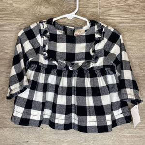 75/12-18M: B&W Checkered Flutter Flannel