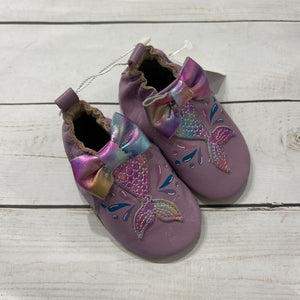 0-6M: Purple Shimmer Mermaid Leather Shoes