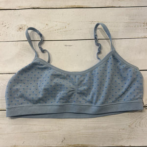 Large: Blue Polka Dot Sports Bra