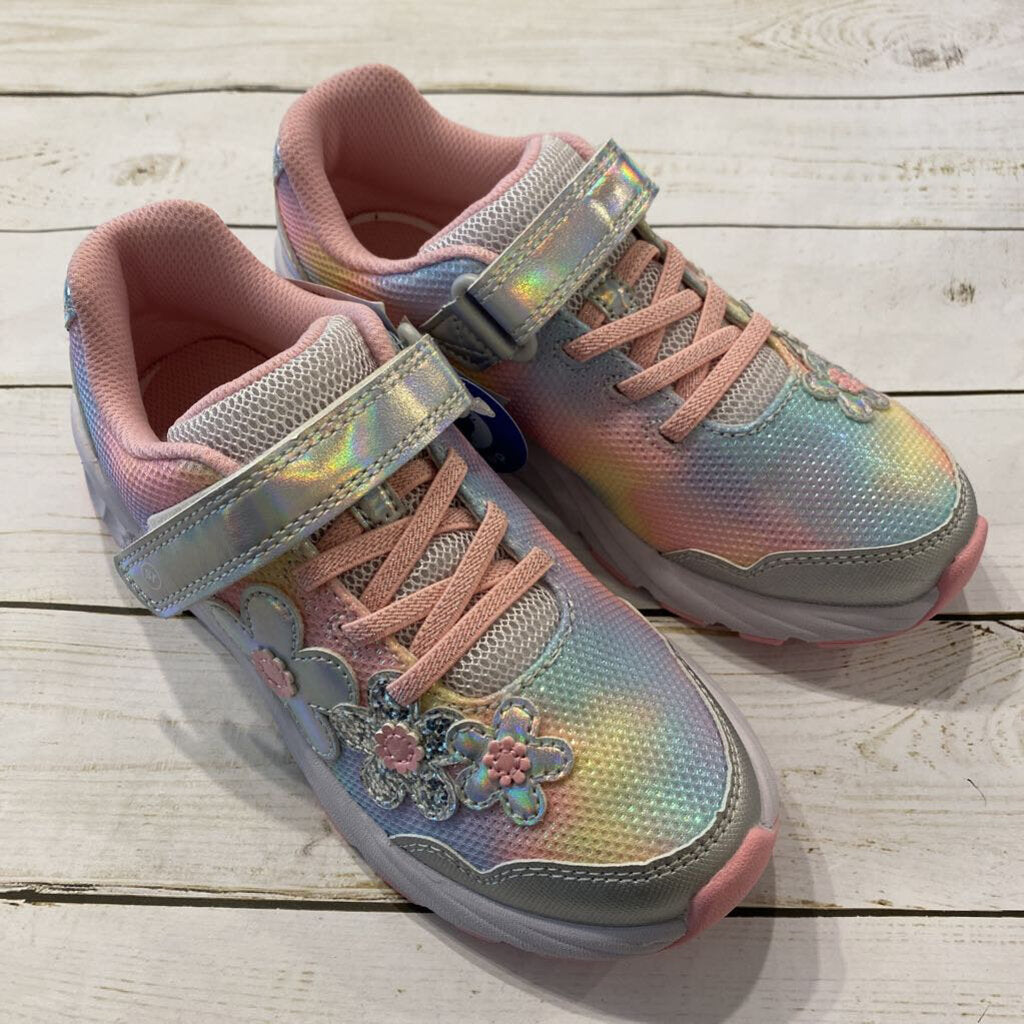 Size 1.5: NWT Light Up Silver + Pastel Sneakers