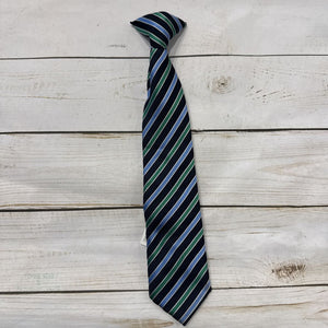 Black Striped Clip-On Tie