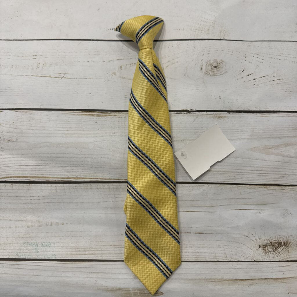 Yellow Striped Clip-On Tie