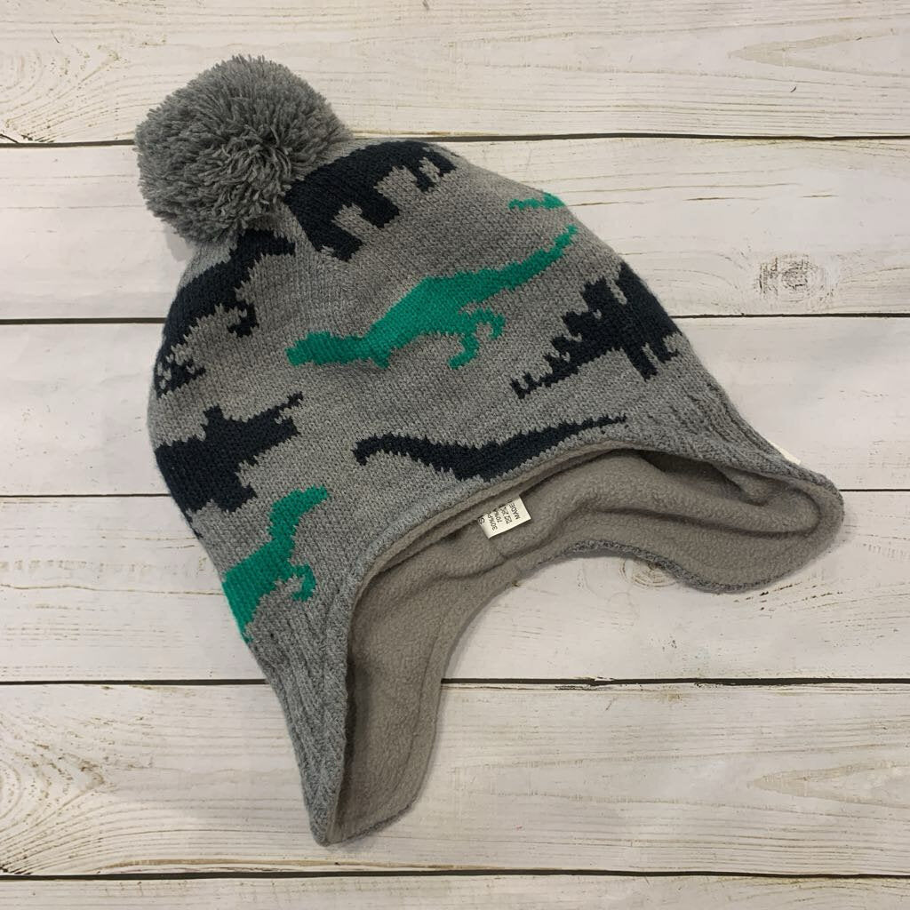 Grey Dino Pom Beanie