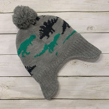 Load image into Gallery viewer, Grey Dino Pom Beanie
