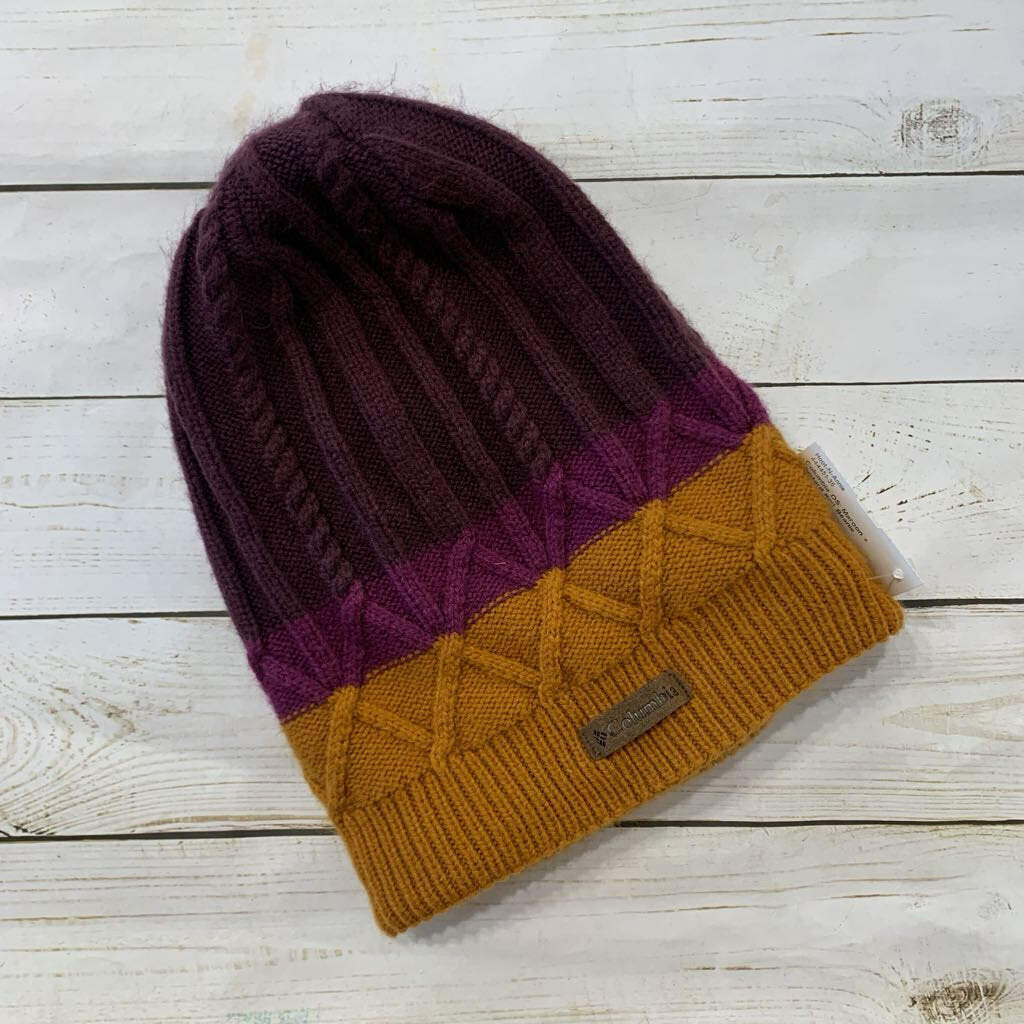 OS: Maroon + Mustard Knit Beanie