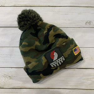 OS Child: Camo Trailblazers Pom Beanie