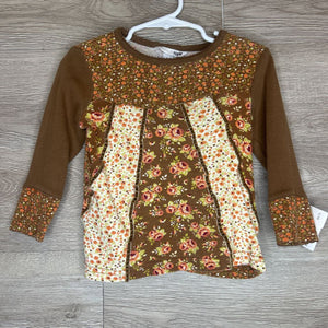 18M: Brown Floral L/S Top