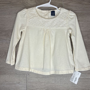 18-24M: Cream + Eyelet Dot L/S Top