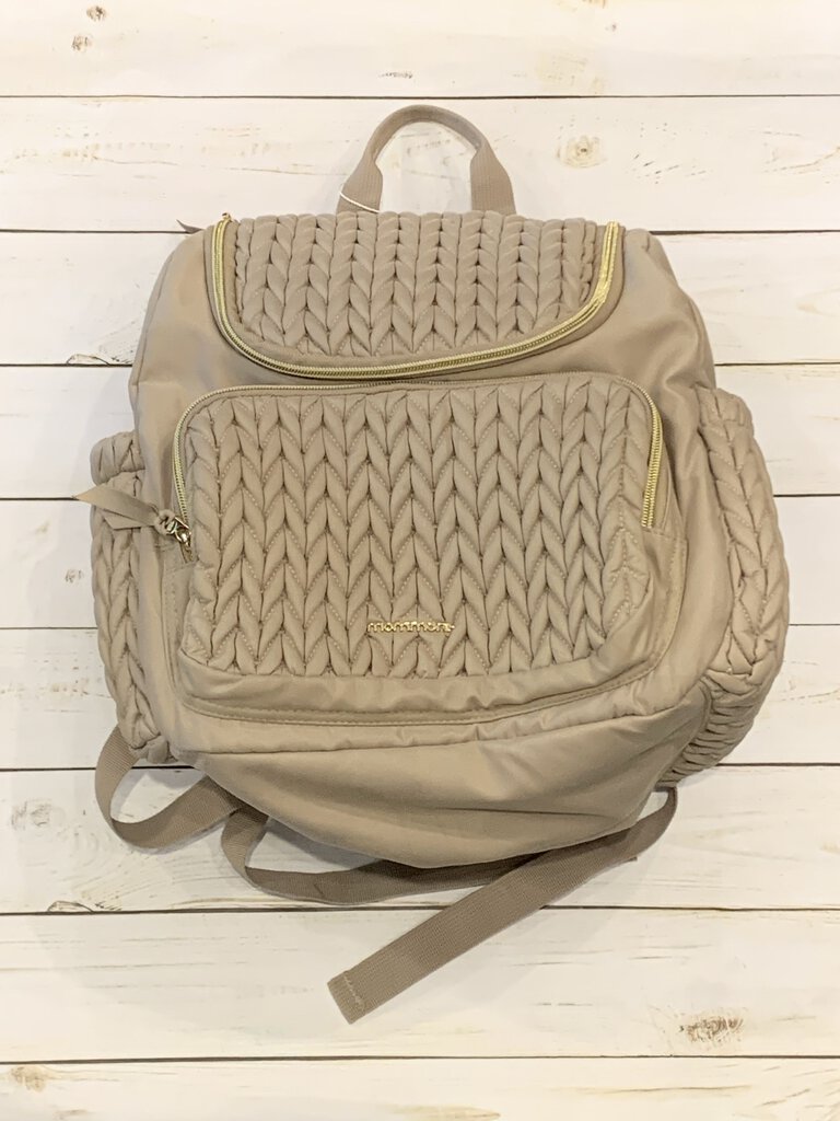 Mommore Beige Woven Backpack Diaper Bag *reduced