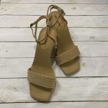 Load image into Gallery viewer, Size 9: Burlap Brained Wedge Heel Sandals *retail $150
