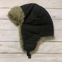 Load image into Gallery viewer, L/XL: NWT Faux Fur Charcoal Trapper Cap
