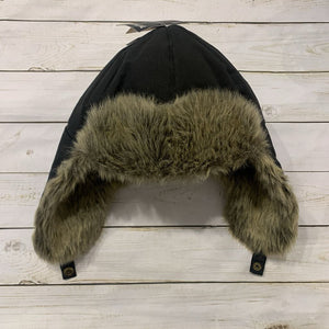 L/XL: NWT Faux Fur Charcoal Trapper Cap