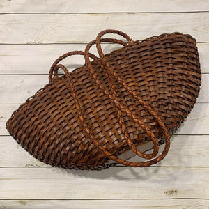 Leather Woven Cinch Bag