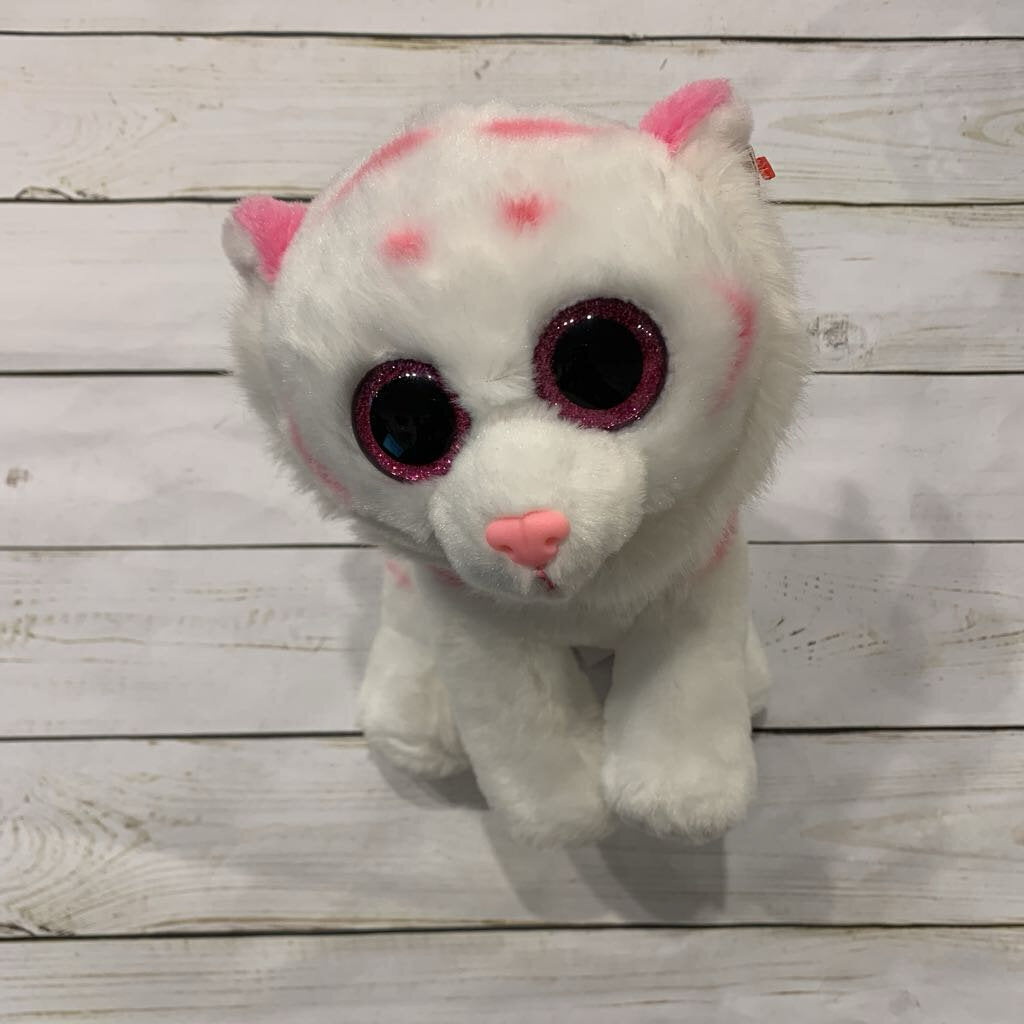 Ty Beanie Boo Large Pink + White Tiger