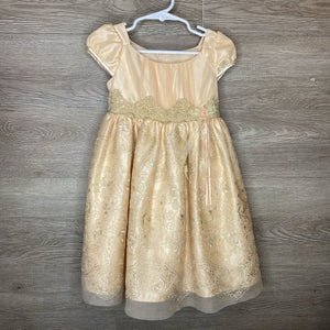 24M: Peach Embroidered Formal Dress