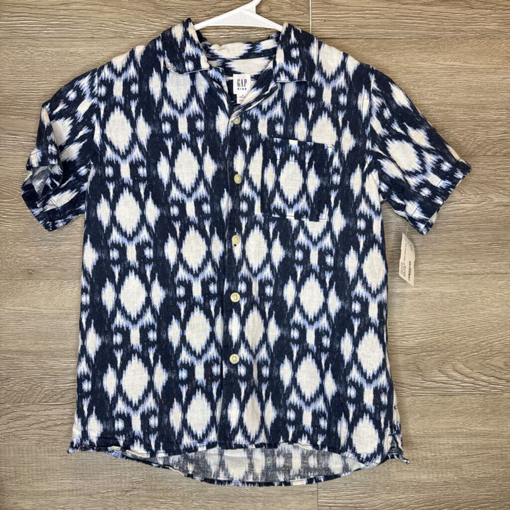 6/7: Blue Shibori S/S Button-Up