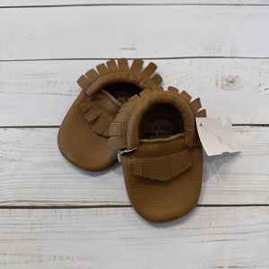 Size 4: Camel Leather Mocs