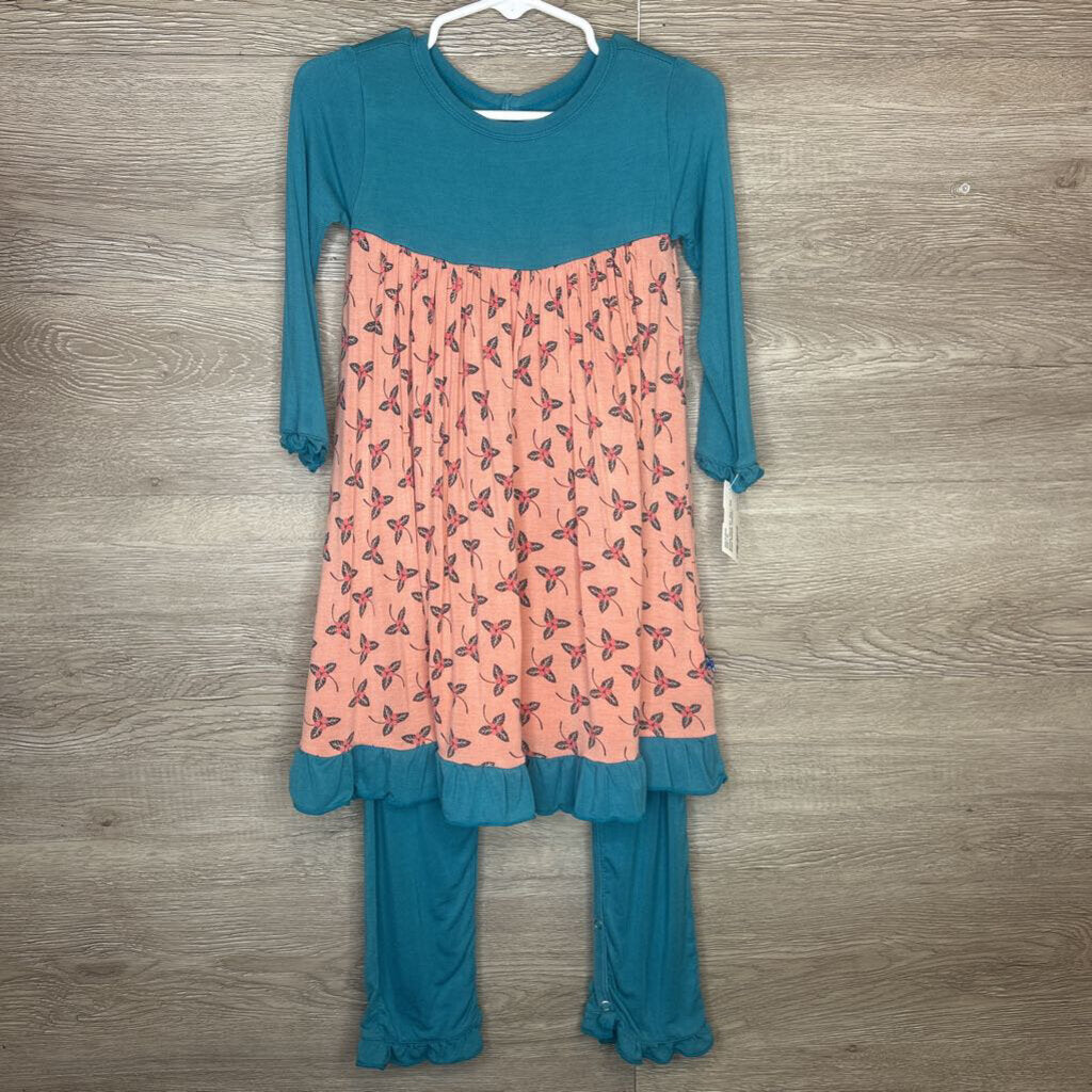 3T: Teal + Pink Dress Romper *reduced