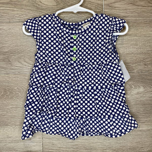 18M: Navy Polka Dot Tiered Tank