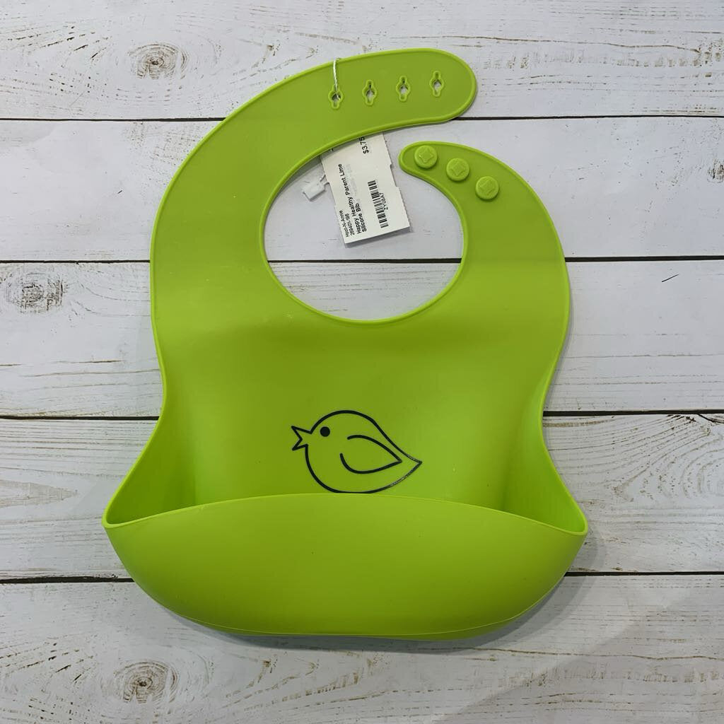 Happy Healthy Parent Lime Silicone Bib