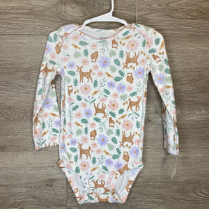 24M: Floral + Fauna L/S Onesie