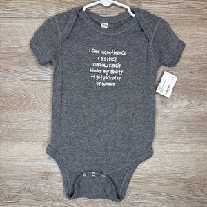 18M: Grey Funny Screen Onesie