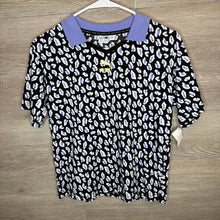 Load image into Gallery viewer, 10-12: Black + Lavender Collared Top

