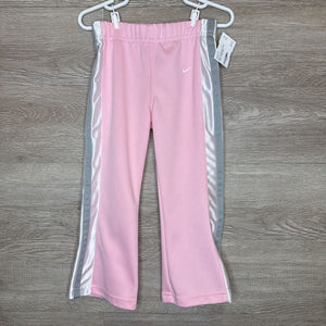 3T: Pink Flare Silver Stripe Track Pants