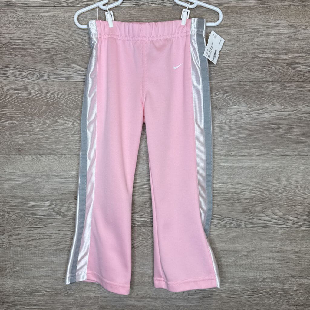 3T: Pink Flare Silver Stripe Track Pants