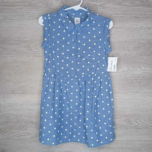 3: Chambray Polka Dot Sleeveless Button-Up Dress