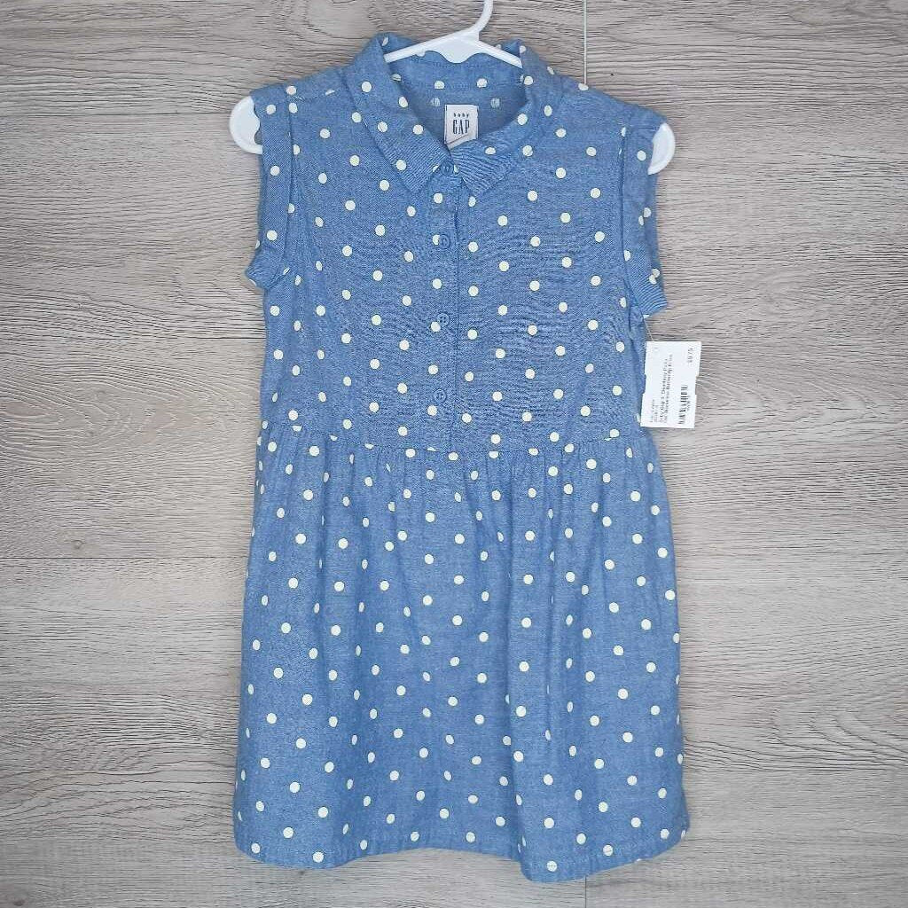 3: Chambray Polka Dot Sleeveless Button-Up Dress