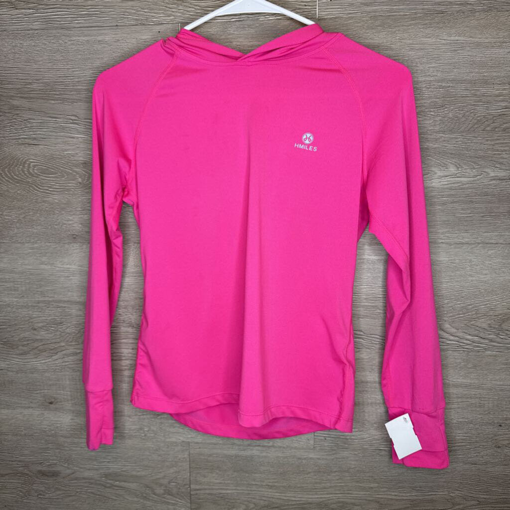 10: Bright Pink Hooded Quick Dry Top