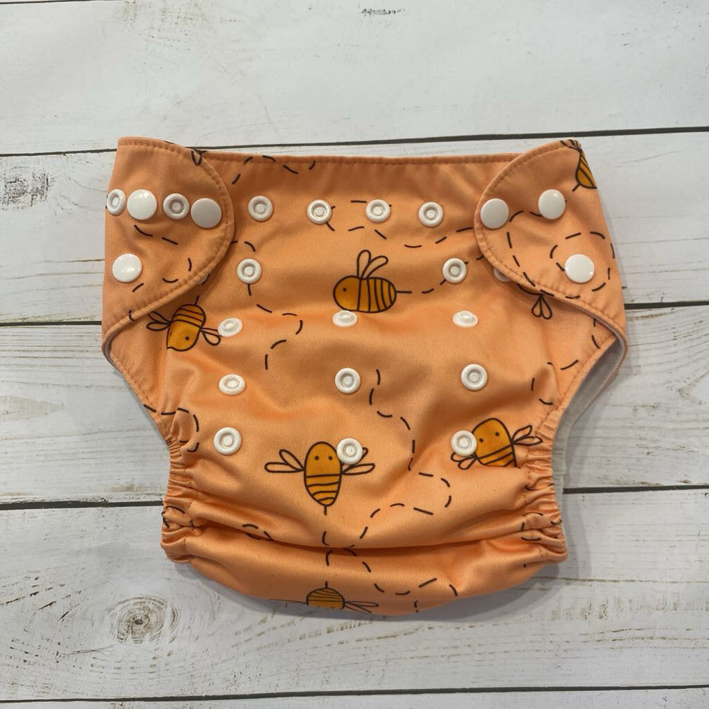 Alva Baby Pocket Diaper - Orange Bee Print
