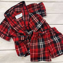Load image into Gallery viewer, Build-a-Bear Red Plaid Robe + Shorts
