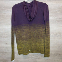Load image into Gallery viewer, S: Purple + Wheat Ombre Hooded Dri-Fit Top
