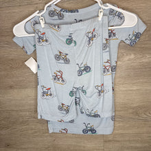 Load image into Gallery viewer, 8: Light Blue Bicycle Print Bamboo Summer Pajamas
