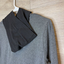 Load image into Gallery viewer, 14/16: Grey + Black Ragpam Hooded Logo Sleeve Top
