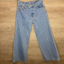 Load image into Gallery viewer, 16+: Wide Leg Smiley Face Jeans
