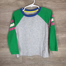 Load image into Gallery viewer, 3-4: Grey + Green Striped Sleeve Raglan Top
