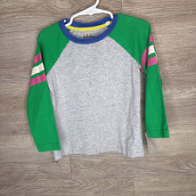 Load image into Gallery viewer, 3-4: Grey + Green Striped Sleeve Raglan Top
