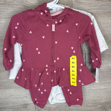 Load image into Gallery viewer, 6M: Mulberry Heart Print Waffle Knit 3pc Set
