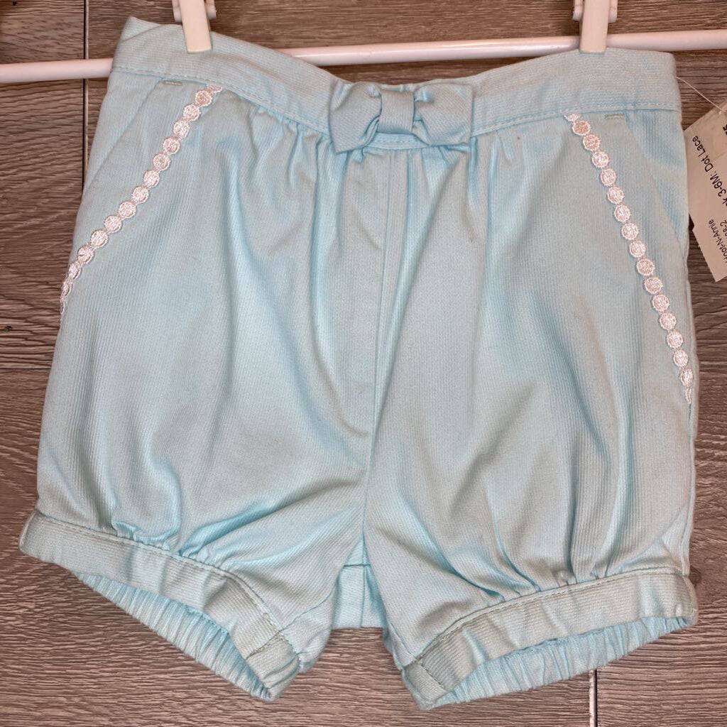 3-6M: Dot Lace Mint Shorts