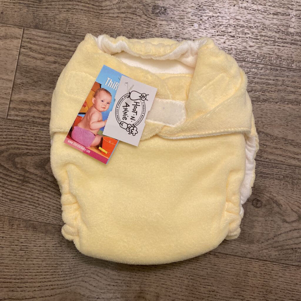 Size L: NWT Yellow Fab Fitted Cloth Diaper