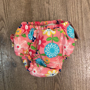 Fits Like 12M: Pink Floral Ruffle Bottom Swim Diaper