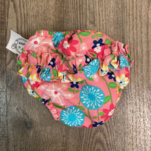 Load image into Gallery viewer, Fits Like 12M: Pink Floral Ruffle Bottom Swim Diaper
