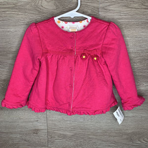 6-12M: Pink Quilted Snap Button Jacket