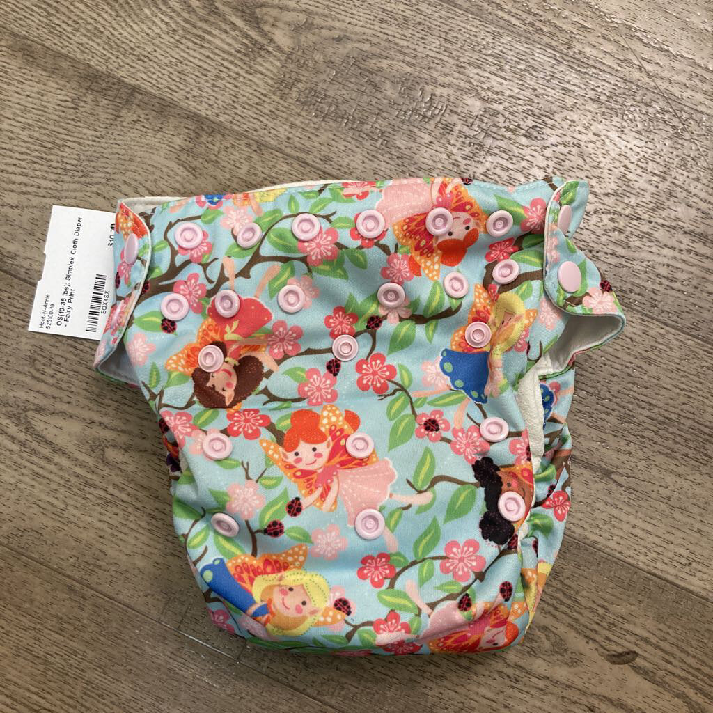 OS(10-35 lbs): Simplex Cloth Diaper - Fairy Print